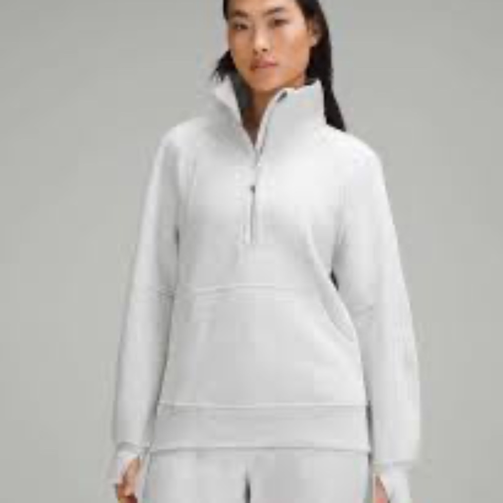 NWT Lululemon Oversized Scuba Funnel Neck Half Zip XS/S (long) in Heathered Grey